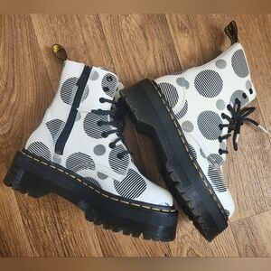 DR. MARTENS JADON BOOT POLKA DOT SMOOTH LEATHER PLATFORM US6 EU37
